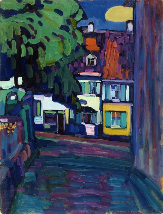 Reproducere Murnau Homes on Obermarkt, Wassily Kandinsky