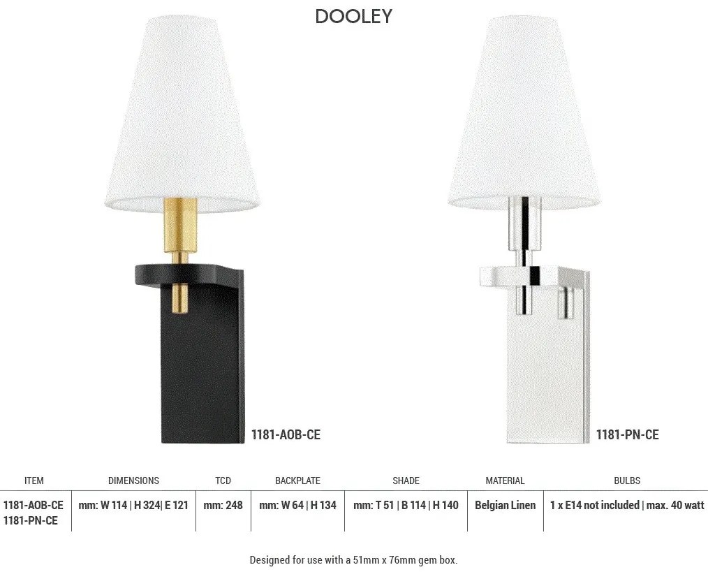 Aplica de perete design clasic DOOLEY nichel lustruit