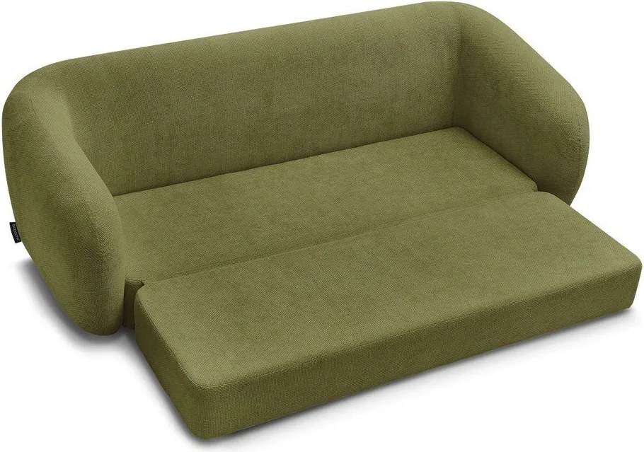Canapea verde extensibilă cu tapițerie din chenille 228 cm Neyo – Bobochic Paris