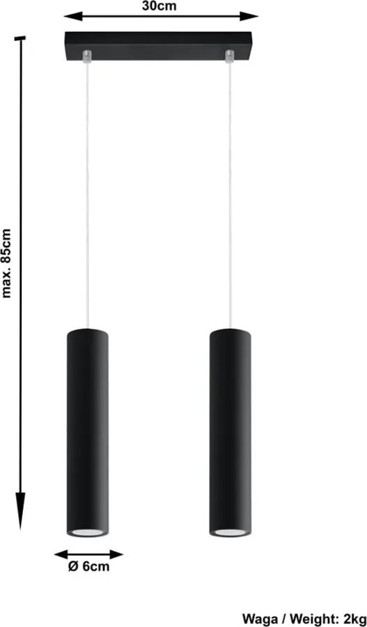 Lustră neagră din metal Castro – Sollux