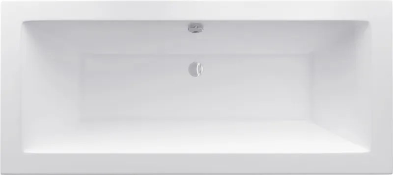 Mexen Cube cada dreptunghiulară 170 x 80 cm cu panou, albă - 55051708000X