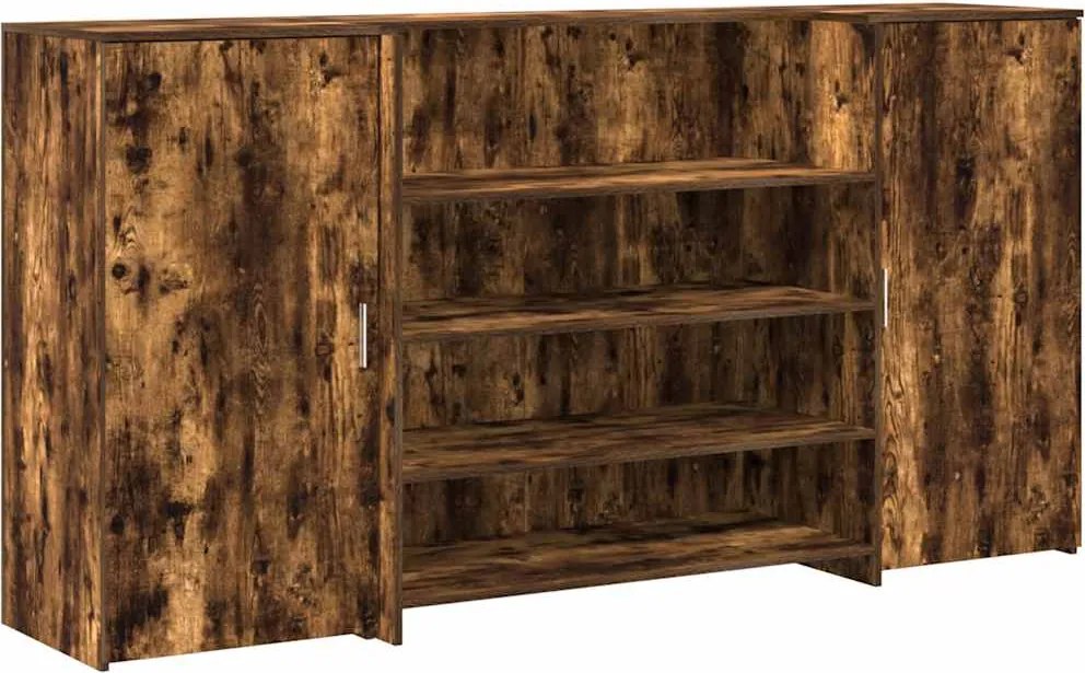 vidaXL Birou de recepție stejar afumat 200x50x103,5 cm lemn prelucrat