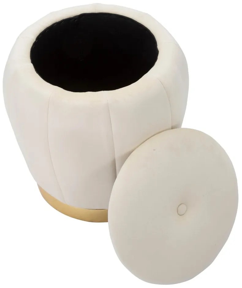 Taburet crem cu tapițerie din catifea Paris – Mauro Ferretti