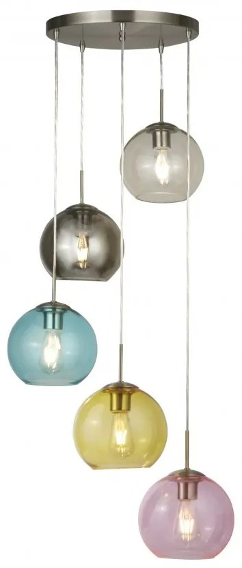 Lustra moderna suspendata design multicolor Mardi Gras 8135-5SS SRT