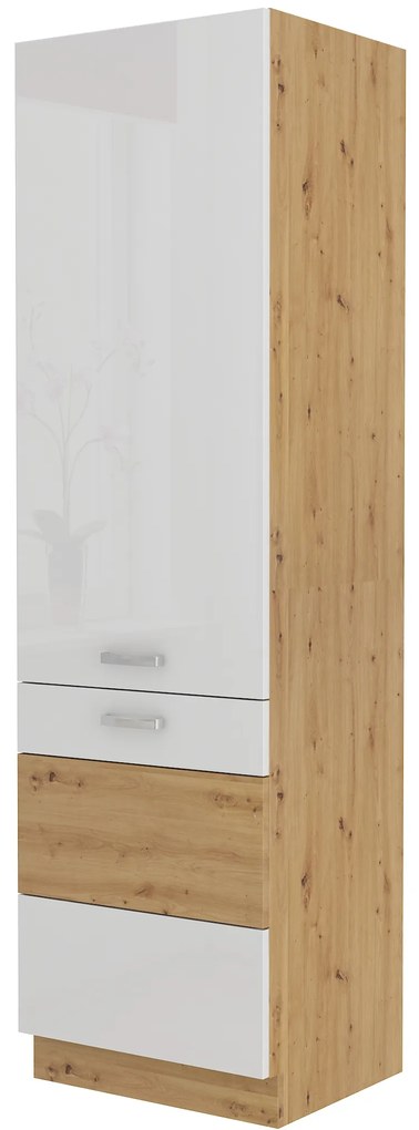 Dulap de bucătărie pentru alimente Arryn 60 DK-210 2F (stejar artisan + alb lucios). 1024701