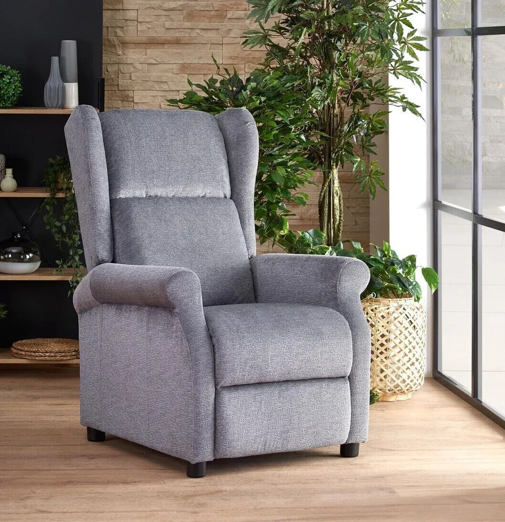 Fotoliu recliner Houston 1029107x75x92cm, 33 kg, Gri, Tapiterie