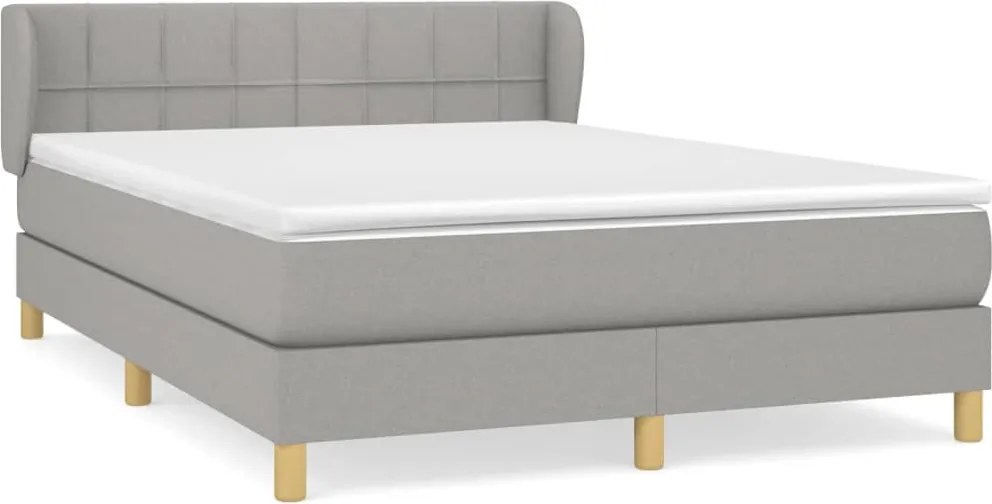 vidaXL Pat continental, gri deschis, 140x200 cm, material textil