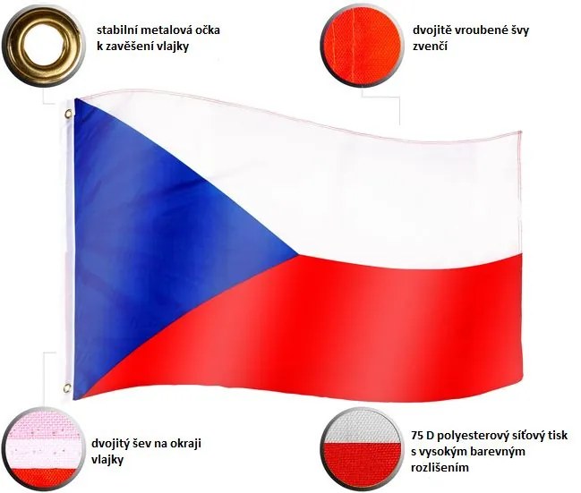 Catarg inclusiv steagul Republicii Cehe - 650 cm