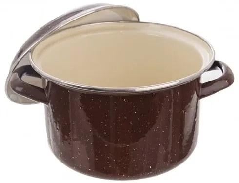 Cratiță smălțuită Orion Brown LEM, cu capac,3,3 l, 3,3 l