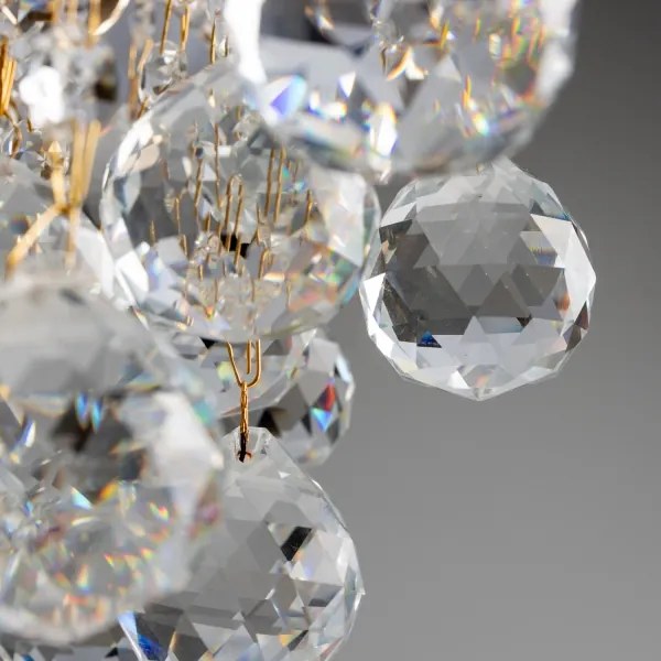 Lustră de cristal aplicată Brilagi CRYSTAL 6xE14/60W/230V auriu