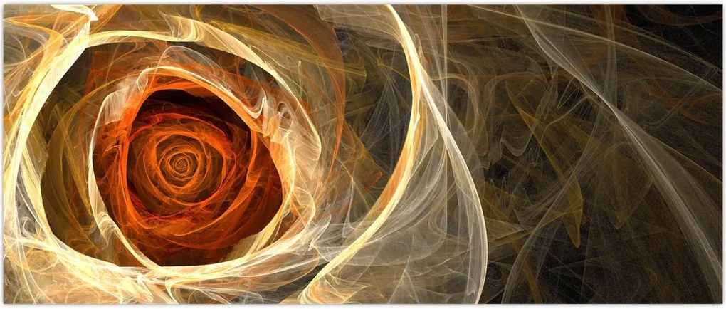 Tablou - Trandafiri abstracți în culori aprinse (120x50 cm)