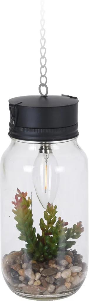 Lampa de agatat cu floare artificiala si timer, 11.5x25 cm