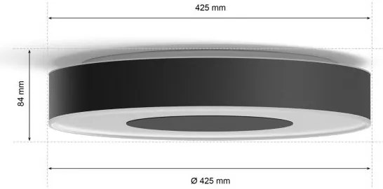 Plafonieră LED RGB dimabilă Hue LED/52,5W/230V d. 425 mm neagră Philips