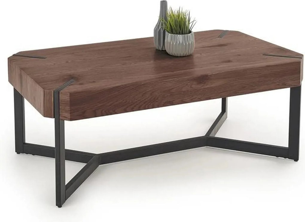 Masuta cafea LAVIDA, nuc/negru, 110x60x43 cm