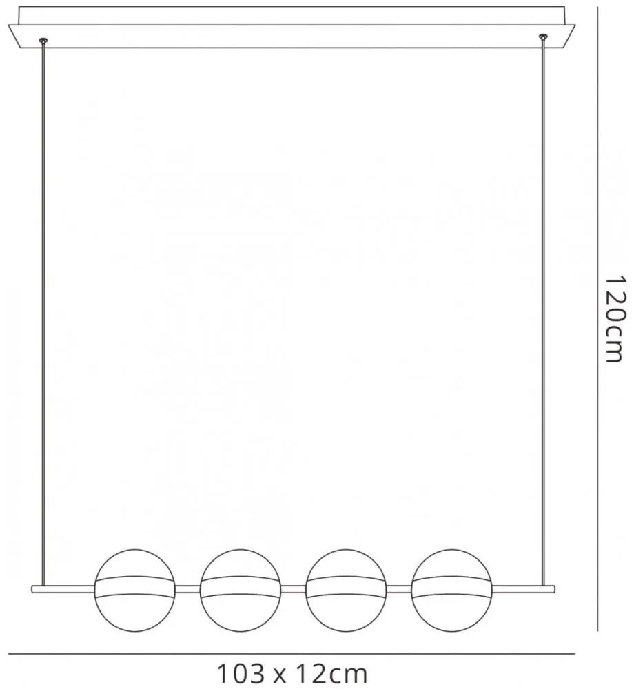Lustra LED design Art Deco cu 4 surse de lumina Cuba