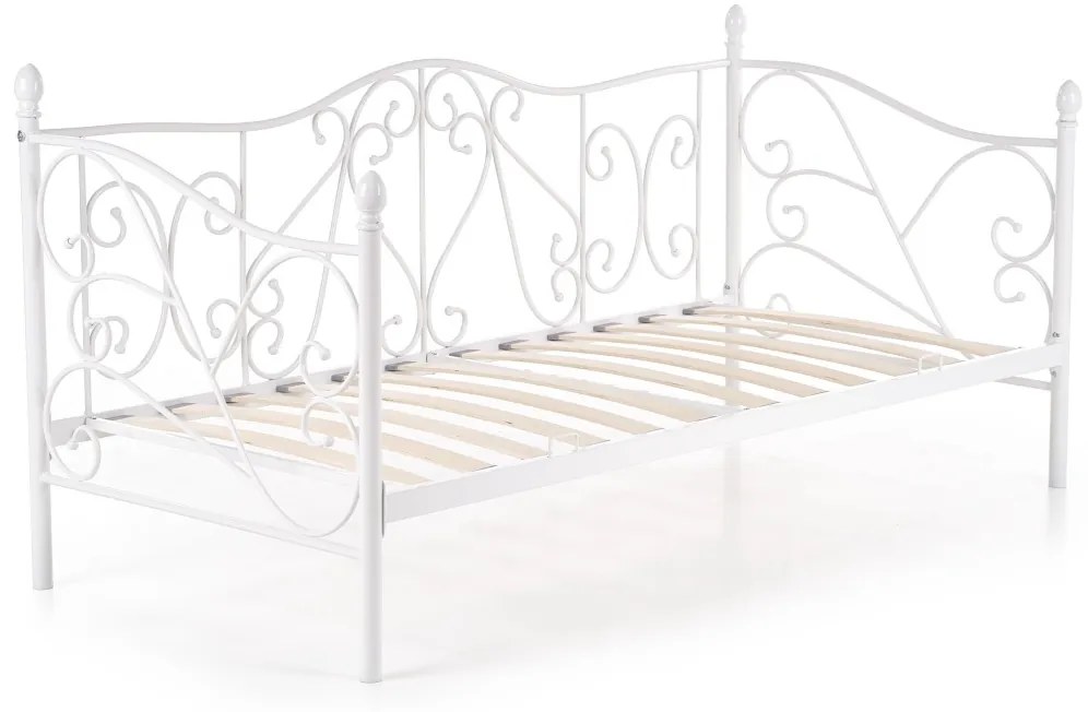 Pat / divan metal Sumatra alb - 90x200 cm