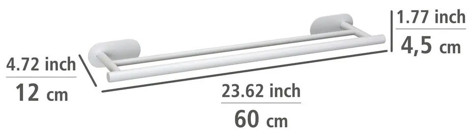 Suport pentru prosoape alb autoadeziv din oțel inoxidabil Orea Duo – Wenko