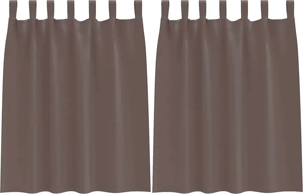 vidaXL Perdele Opaque cu Inel 2 pcs Maro închis 140 x 140 cm Poliester