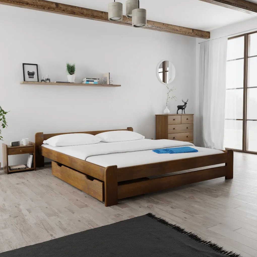 Cutie de depozitare sub pat 200 cm, stejar