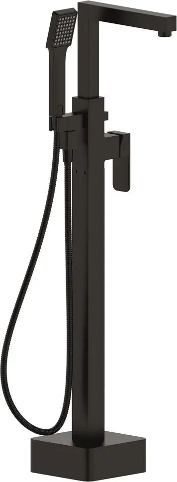 Baterie cada - dus freestanding Inter Ceramic negru mat cu set de dus
