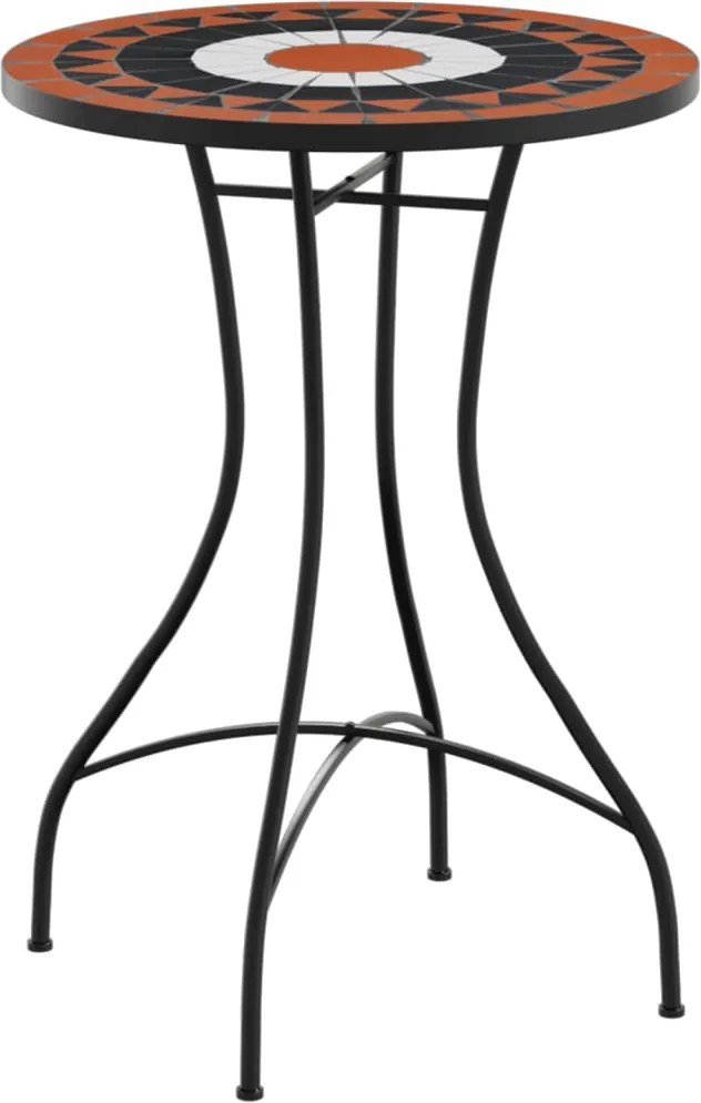 vidaXL Masă de bistro mozaic, cărămiziu și alb, Ø50x70 cm, ceramică