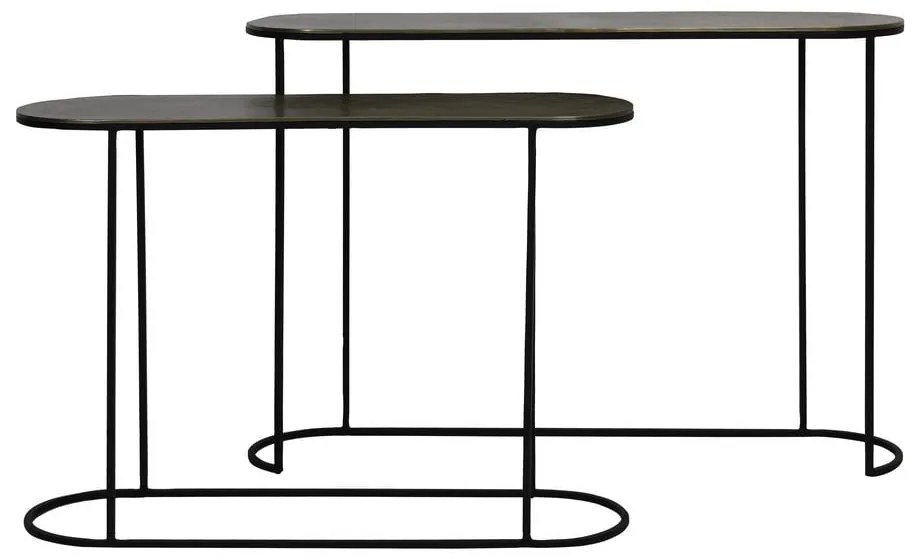 Mese consolă în culoarea bronz 2 buc. din metal 28x118 cm Bocov – Light &amp; Living
