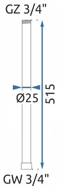 Prelungire coloana dus crom Rea 50 cm