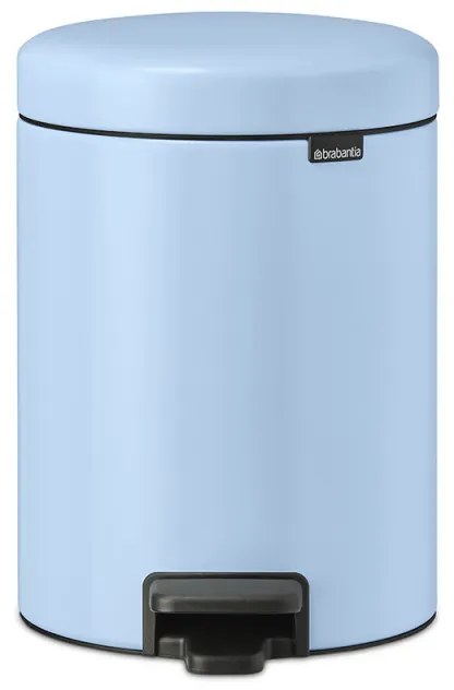 Cos de gunoi cu pedala Brabantia NewIcon 1005528, 5 l, Inchidere lina, Baza antiderapanta, Albastru deschis