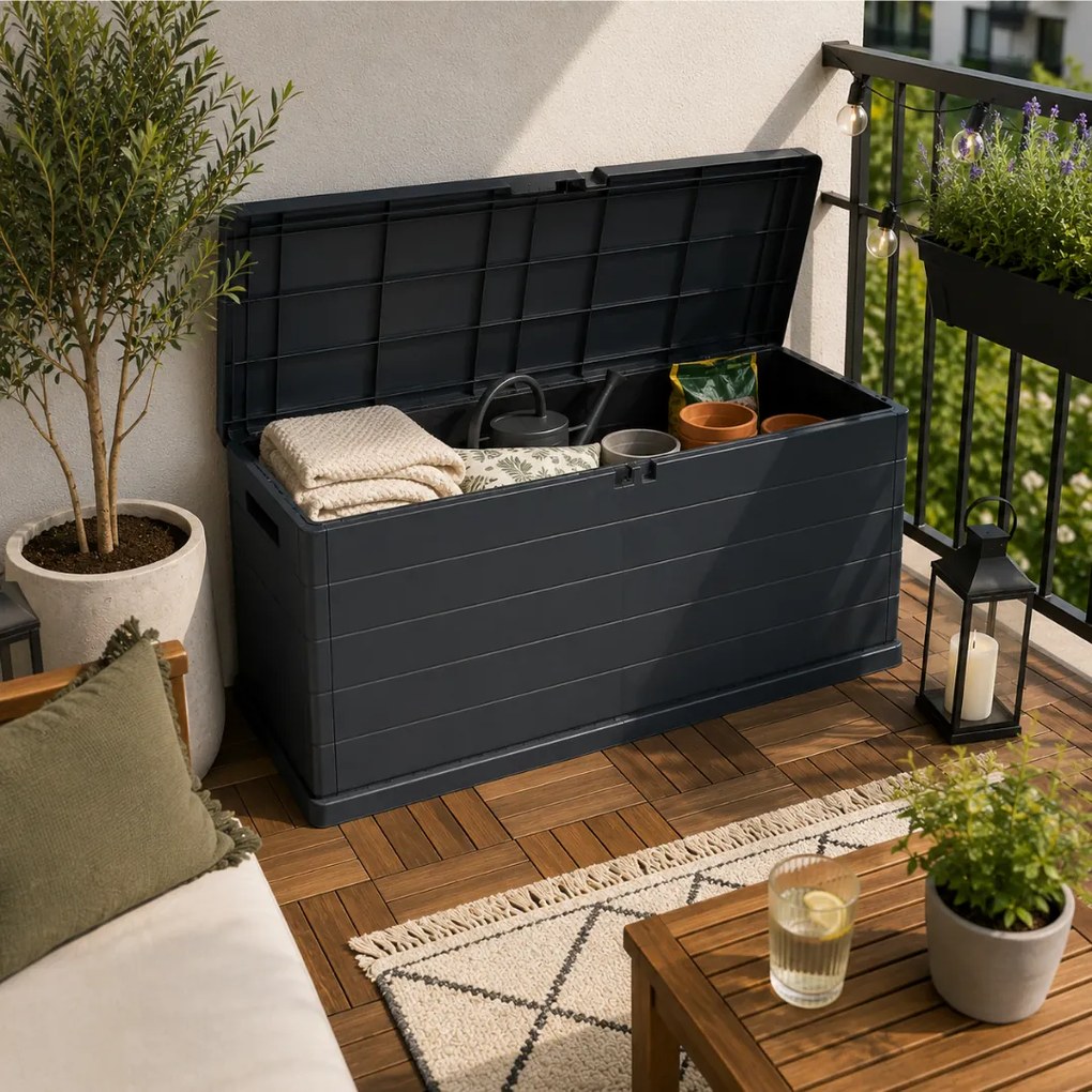 Cutie de depozitare OMEGA, 210L, 117x38x56cm, antracit I.P.A.E-Progarden