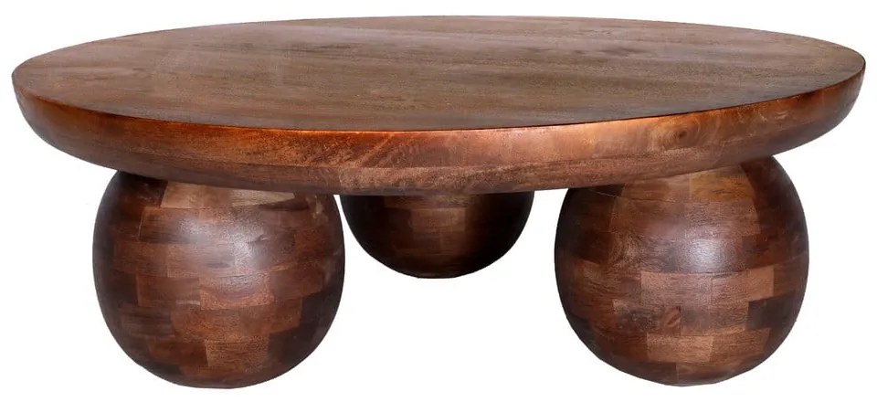 Măsuță de cafea maro rotundă din lemn de mango ø 100 cm Ailen – MOME