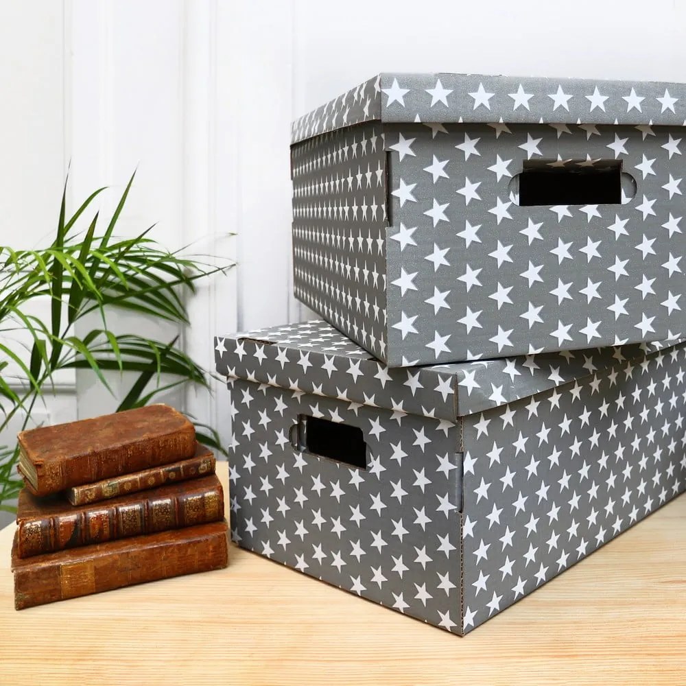 Cutii de depozitare 2 buc. din hârtie cu capac Stars - Compactor