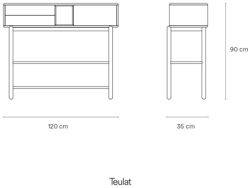 Masă consolă gri închis 35x120 cm Corvo - Teulat