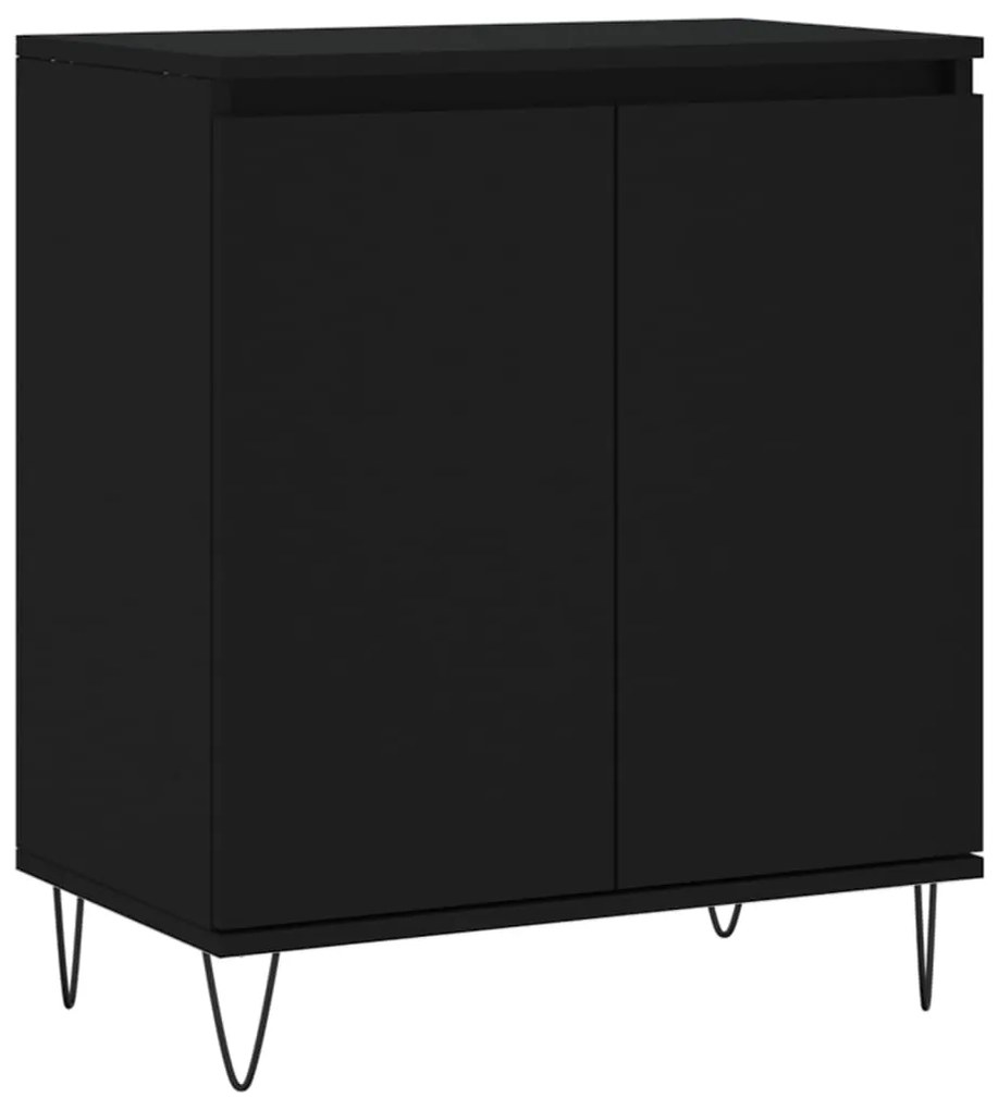 827157 vidaXL Servantă, negru, 60x35x70 cm, lemn prelucrat
