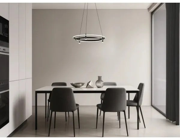 Lustră LED reglabilă suspendată pe cablu, 100W, 230V, 3000–6500K, Ø 60 cm, cu telecomandă