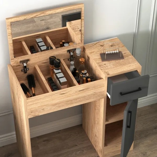 Măsuță de toaletă INCI 108,8x77 cm pin atlantic/antracit