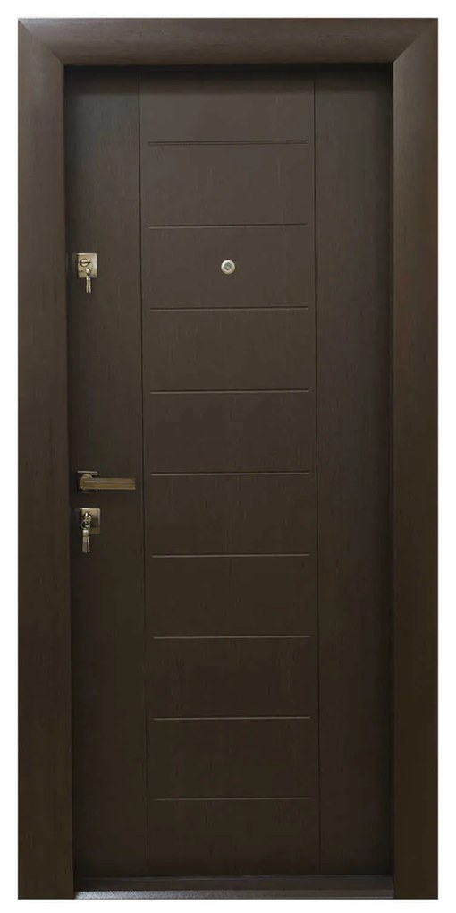 Ușă Metalică cu MDF Modern 342 Alb PVC Dreapta