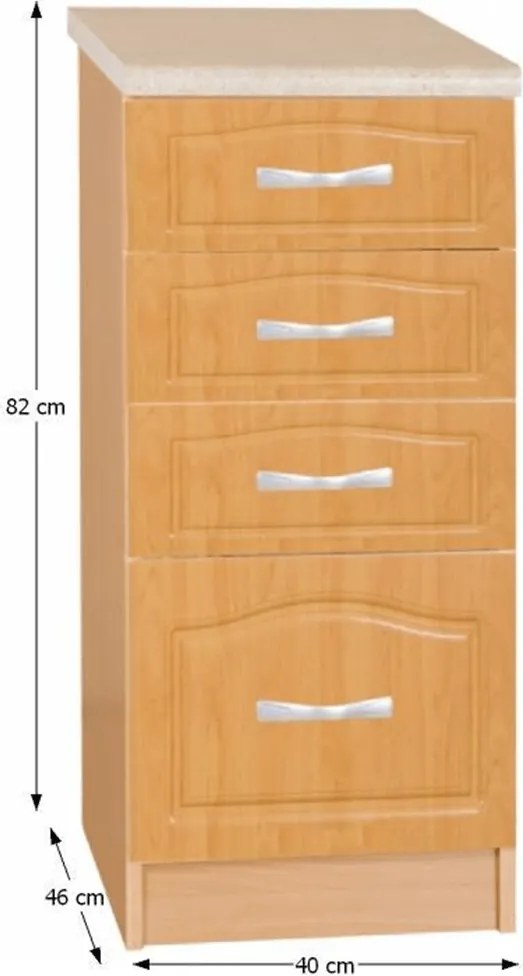 Dulap de bucătărie, inferior, arin, LORA MDF NEW KLASIK S40SZ4