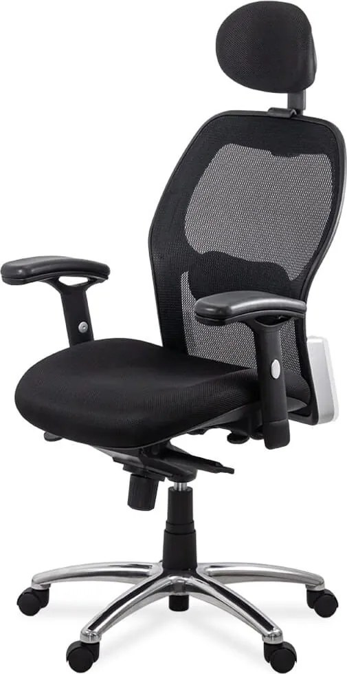 Scaun ergonomic SYYT 9513 negru, suport 150 kg și cotiere reglabile
