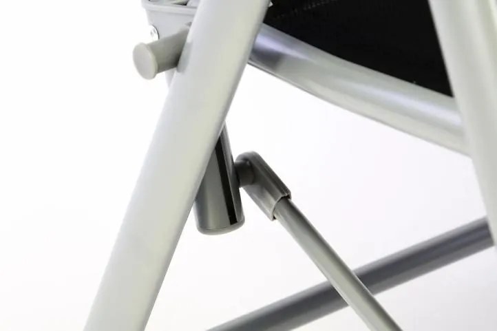 Şezlong 2x reglabil de grădină+suport de picioare - negru