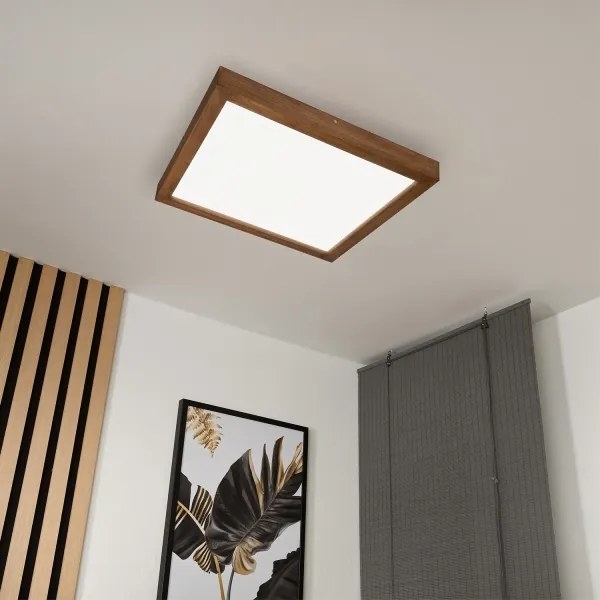 Plafonieră LED dimabilă Brilagi WOODY FRAME LED/50W/230V stejar 60x60 cm IP44 + telecomandă