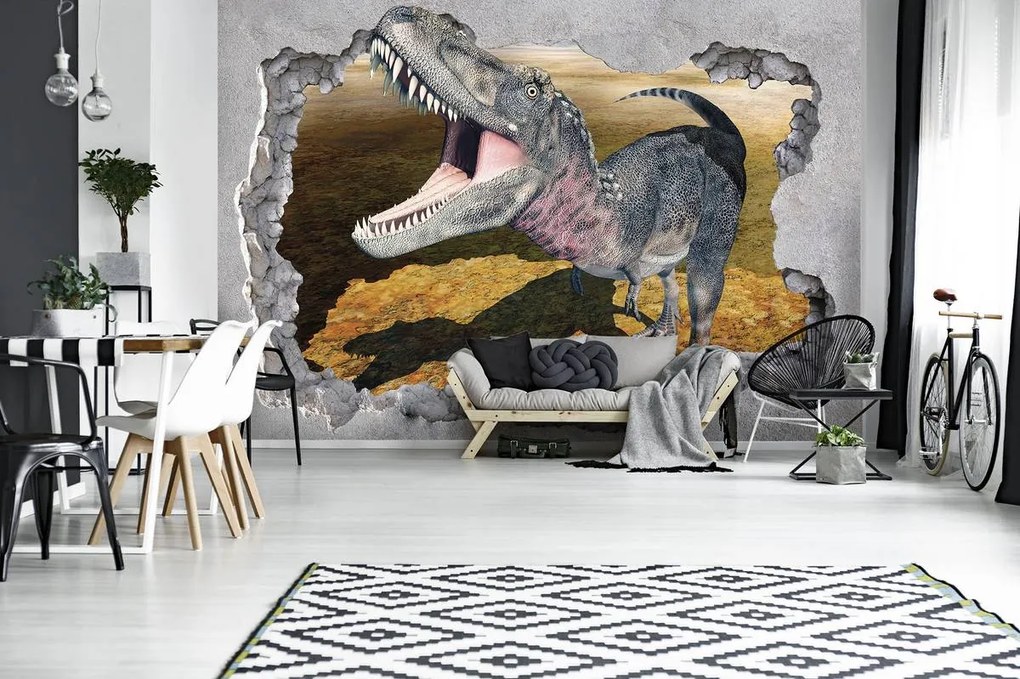 Fototapet - Gaură - dinozaur (254x184 cm)