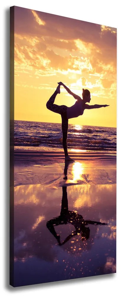 Imprimare tablou canvas Yoga pe plajă