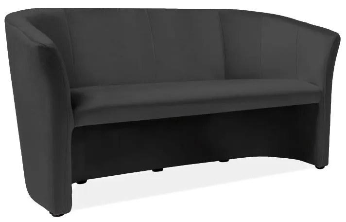 Canapea Cuba Velvet, trei locuri, neagra