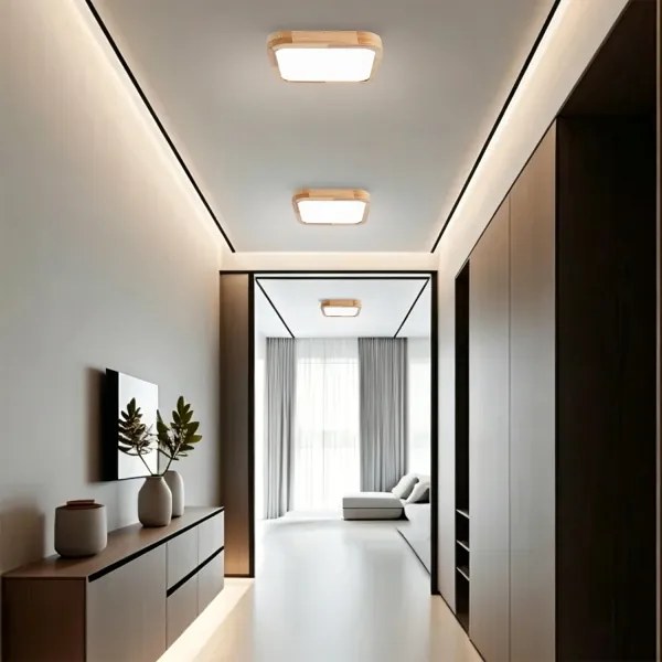 BRILAGI - Corp de iluminat LED dimabil WOODLINE SQUARE LED/48W/230V, stejar 40x40 cm + telecomandă