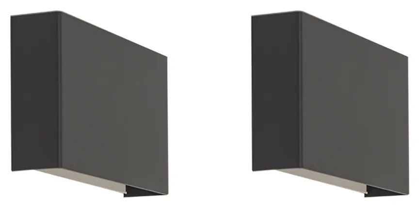 Set de 2 lămpi de perete moderne negre - Otan