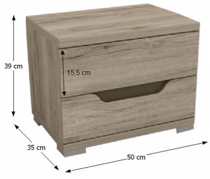 Noptiera  Betino 50 cm stejar sonoma inchis