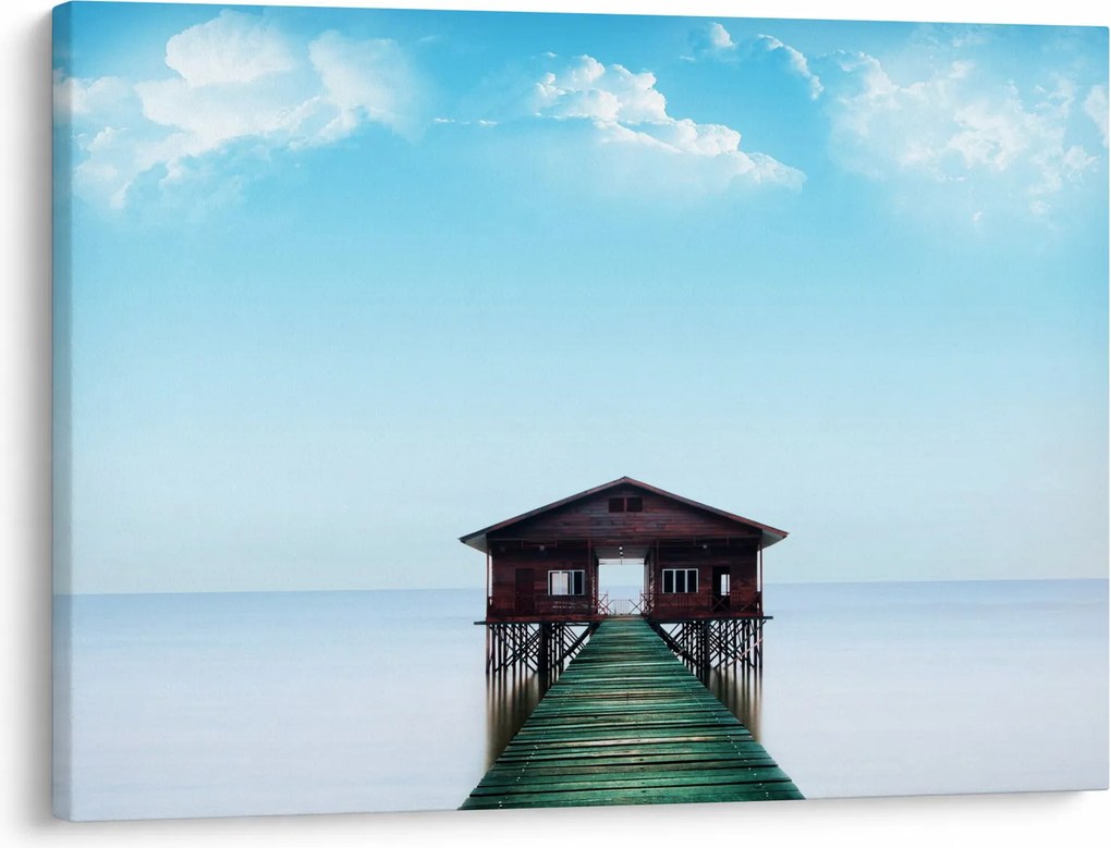 Tablou cu casă pe mare (70x50 cm)