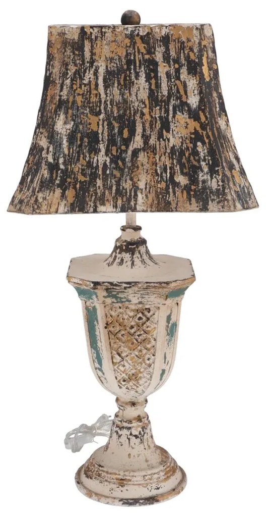 Lampa Shabby Chic Bell rasina si metal H 75 cm