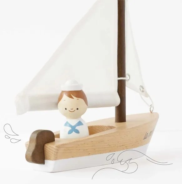 Barcă cu vele cu căpitan Le Toy Van fag