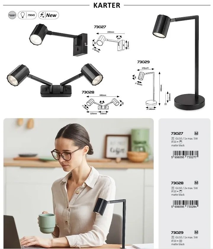 Aplica de Perete Directionabila, Design Modern, Karter